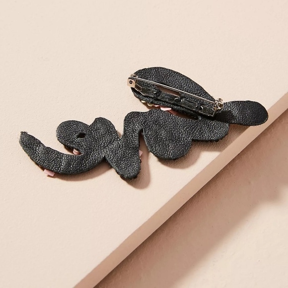 Anthropologie Rosette Love Brooch, White - Picture 5 of 5